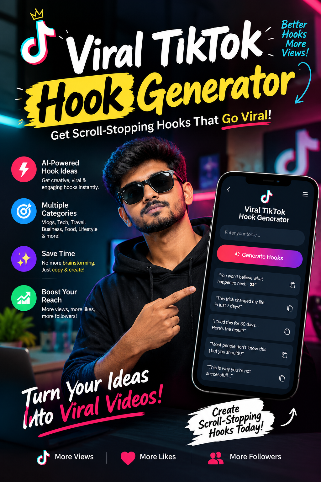 Viral TikTok Hook Generator
